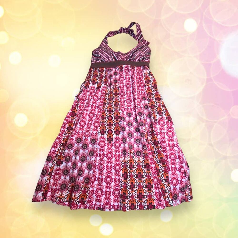 Athleta Red & Orange Abstract Mod Pattern High St… - image 1